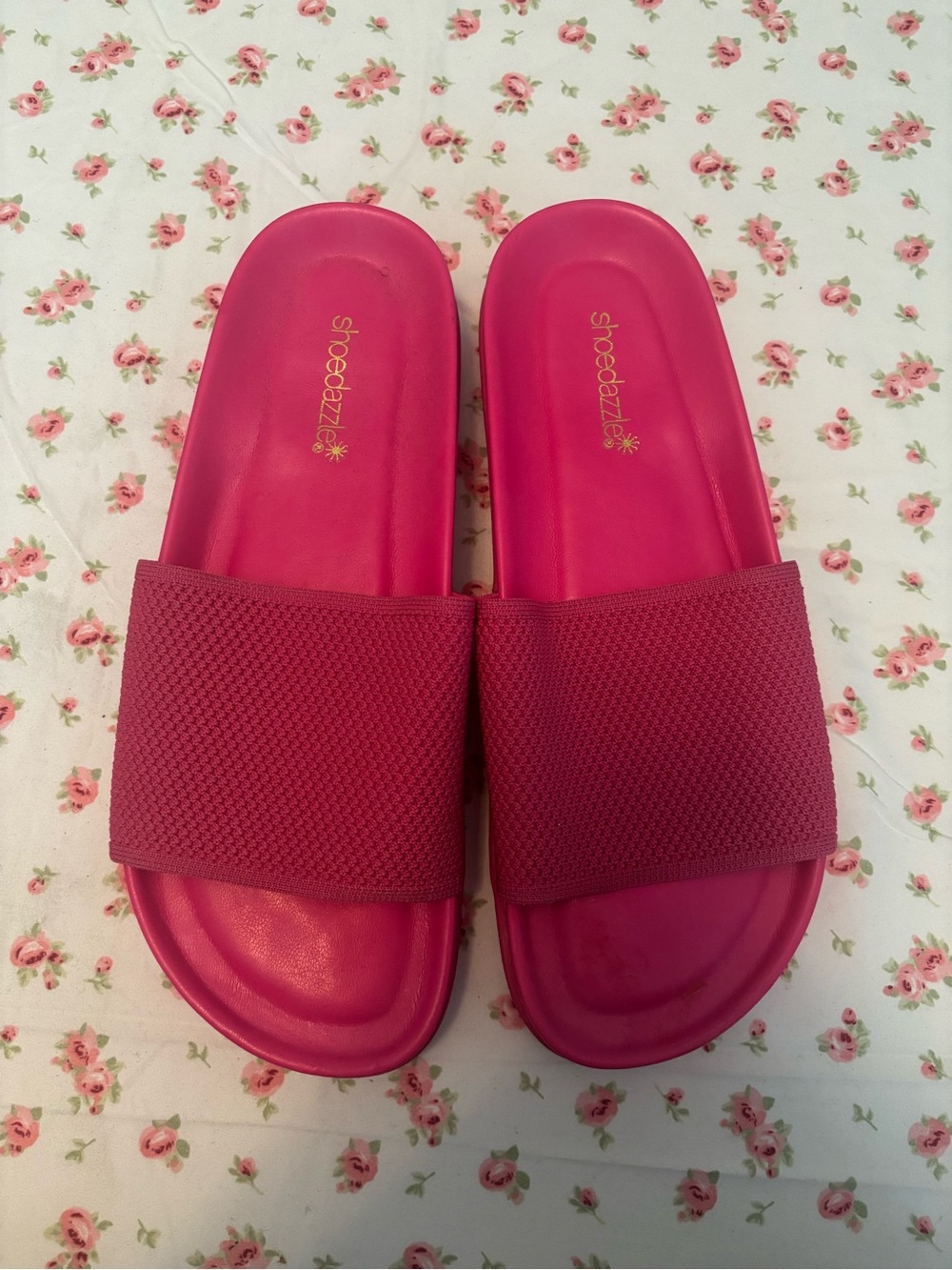 Shoe Dazzle Women's Hot Pink Slide Sandals